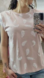 Camiseta Pluma Rosa - Imagen 3