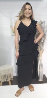 Vestido Volantes Negro