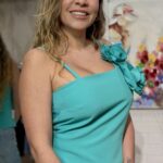 Top Turquesa floral