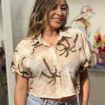 Top Crop Ondas Beige