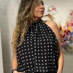 Blusa Polka Chic Negra