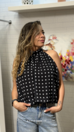 Blusa Polka Chic Negra